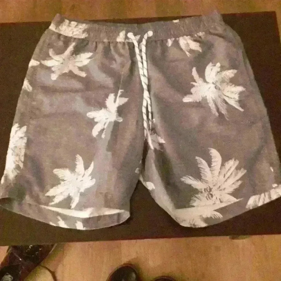Maamgic board shorts gray with palm trees mens medium - Picture 1 of 3